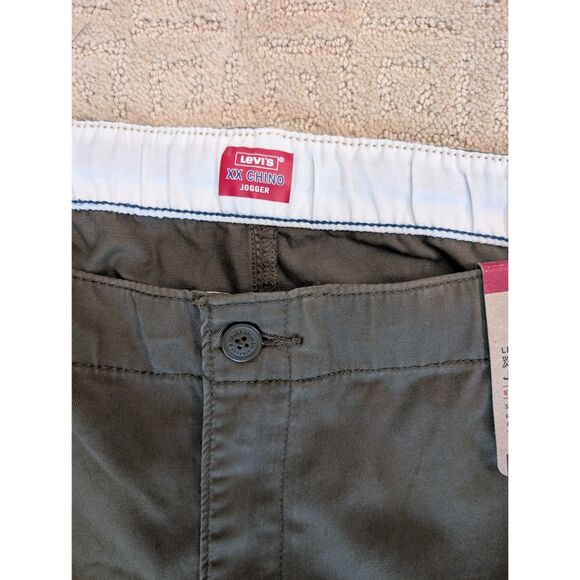 NWT Levi's XX Chino Joggers Pant Mens 3X 3XL XXXL Olive Green Drawstring Stretch - Picture 5 of 11